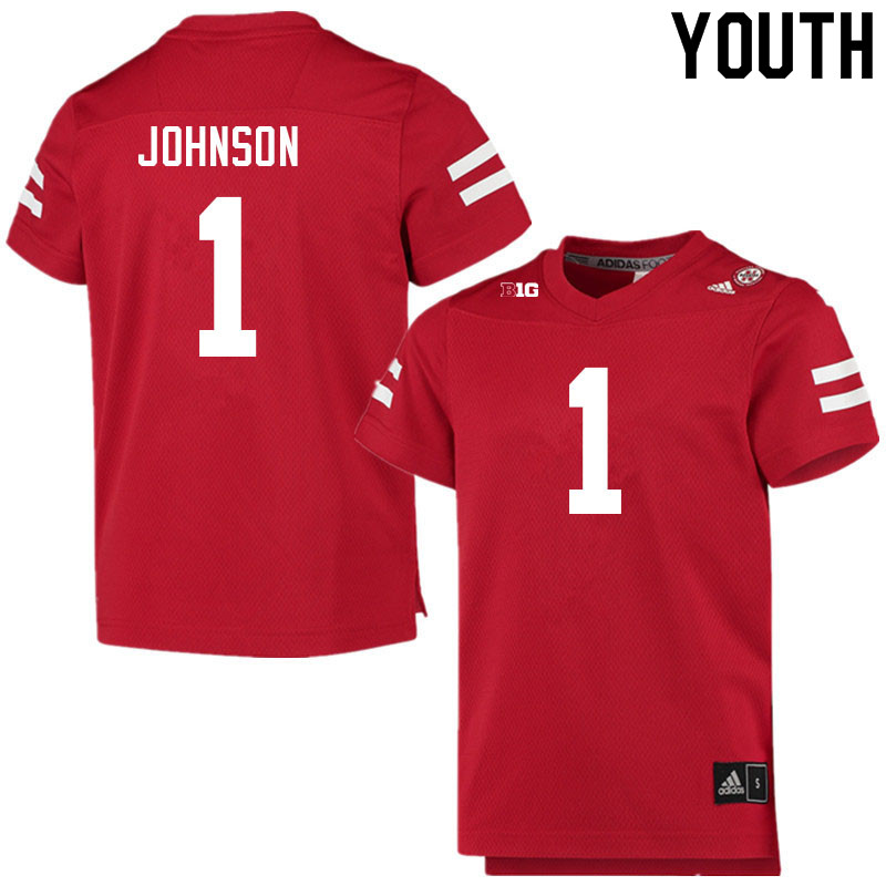 Youth #1 Tyreke Johnson Nebraska Cornhuskers College Football Jerseys Sale-Scarlet - Click Image to Close